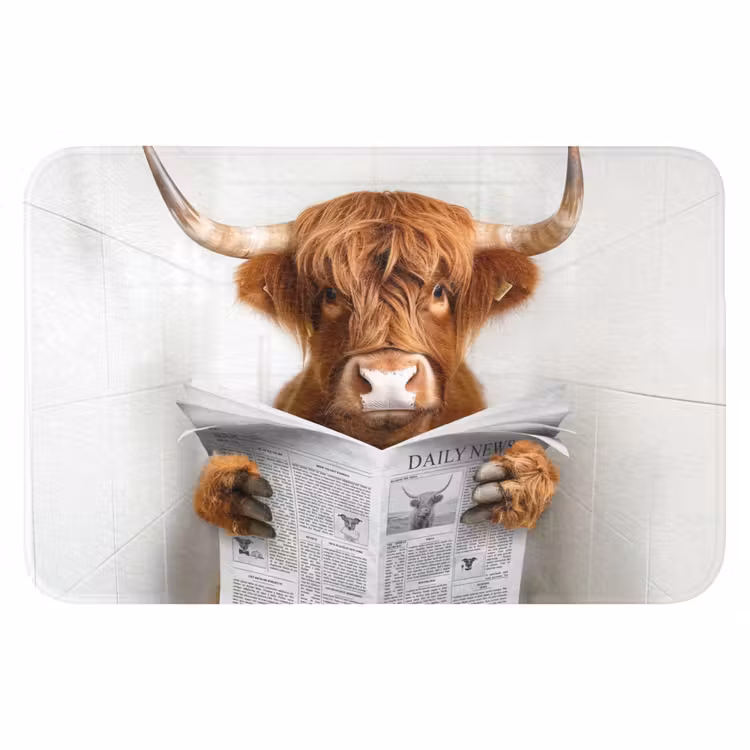 Schotse Hooglander - Dier - Krant - Toilet Badmat klein -3d