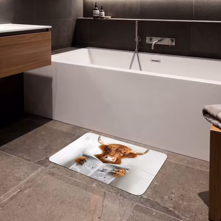 Schotse Hooglander - Dier - Krant - Toilet Badmat klein -sfeer3