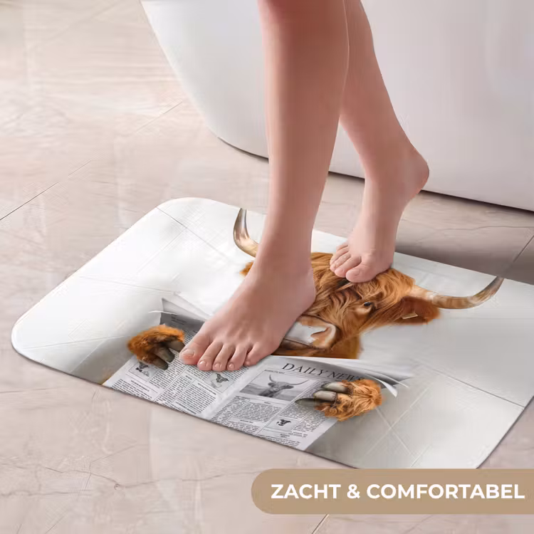 Schotse Hooglander - Dier - Krant - Toilet Badmat klein -USP_ZachtNL