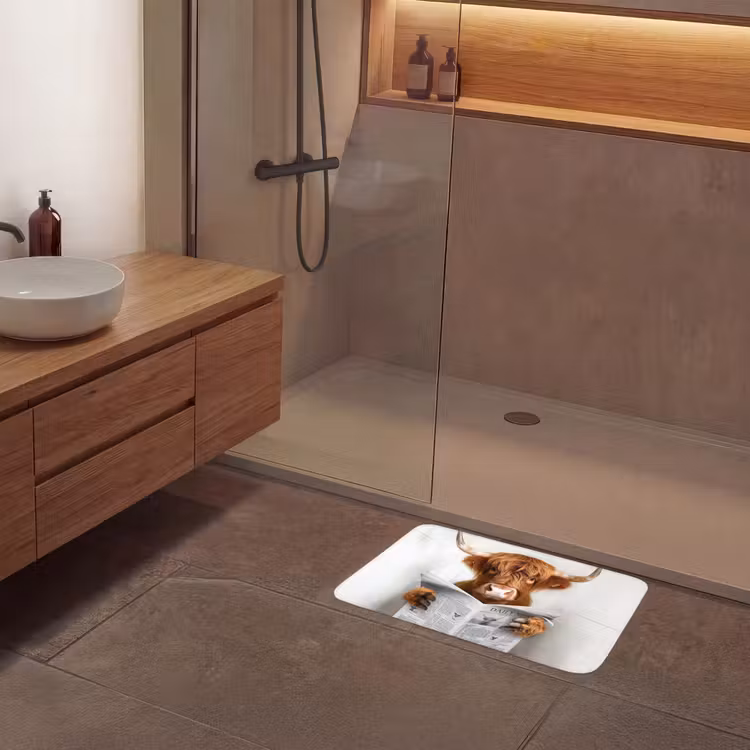 Schotse Hooglander - Dier - Krant - Toilet Badmat klein -sfeer2