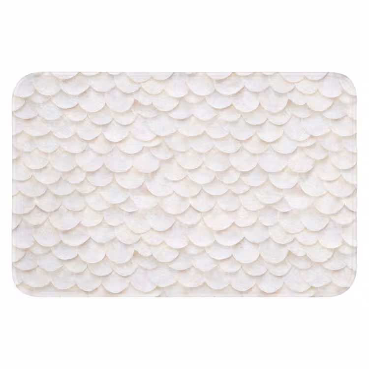 Schubben - Wit - Elegant Badmat klein 997 -3d