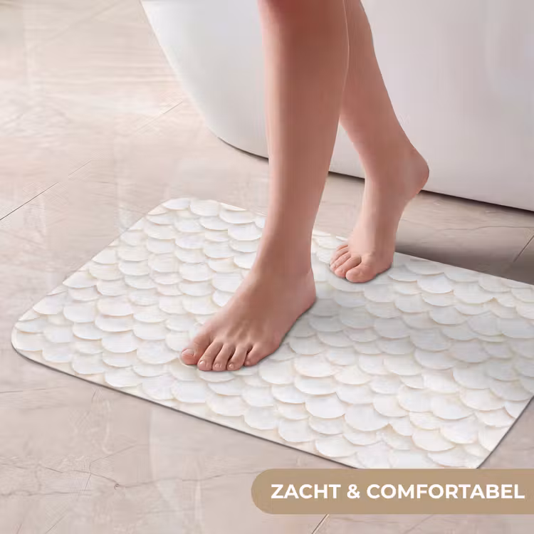 Schubben - Wit - Elegant Badmat klein 997 -USP_ZachtNL