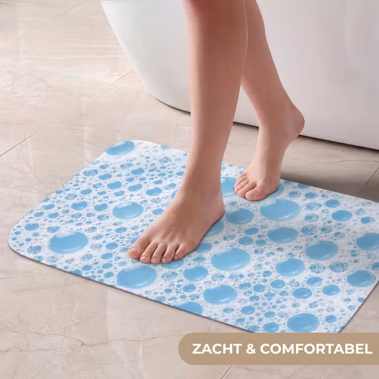 Schuim - Bubbels - Blauw Badmat klein -USP_ZachtNL