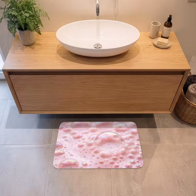 Schuim - Structuur - Roze Badmat klein -sfeer1