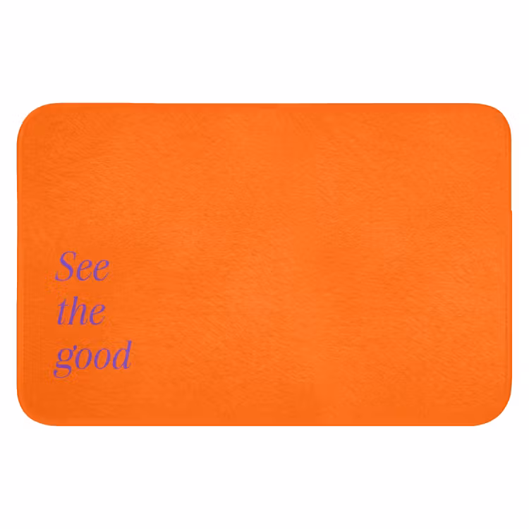 See te good - Paars - Oranje Badmat klein -3d