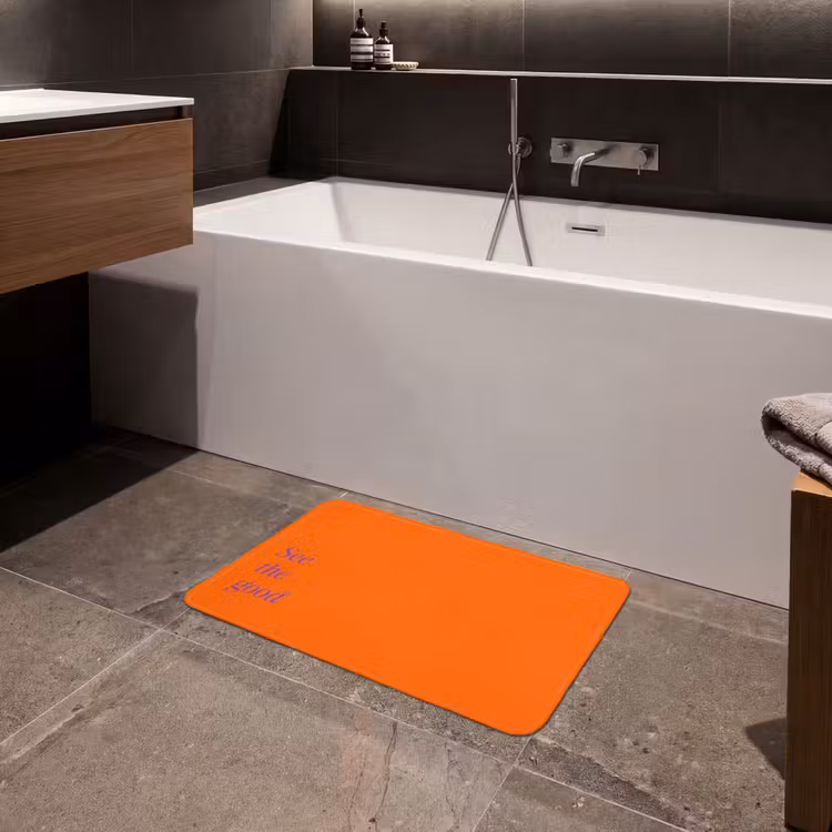 See te good - Paars - Oranje Badmat klein -sfeer3