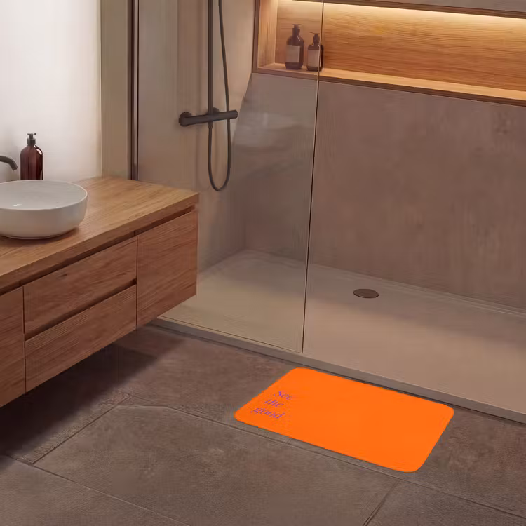 See te good - Paars - Oranje Badmat klein -sfeer2