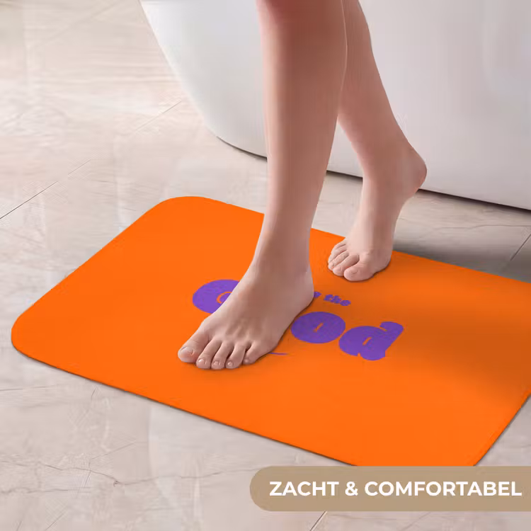 See the good - Paars - Oranje - Smiley Badmat klein -USP_ZachtNL
