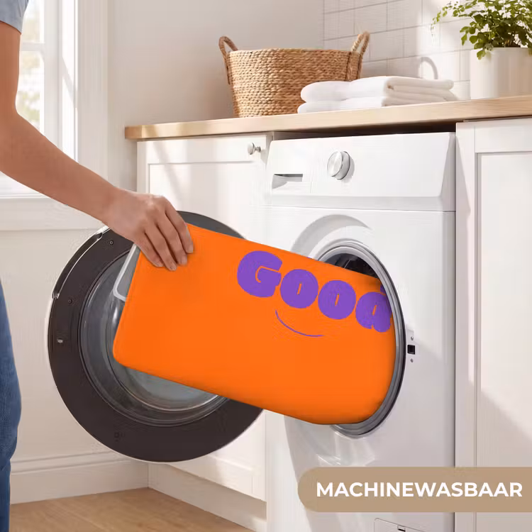 See the good - Paars - Oranje - Smiley Badmat klein -USP_WasbaarNL