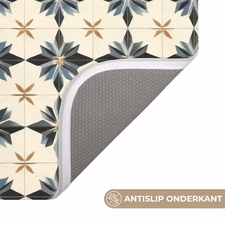 Sierlijk - Ornament - Blauw Badmat klein 997 -USP_AntislipNL