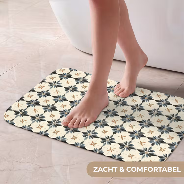 Sierlijk - Ornament - Blauw Badmat klein 997 -USP_ZachtNL