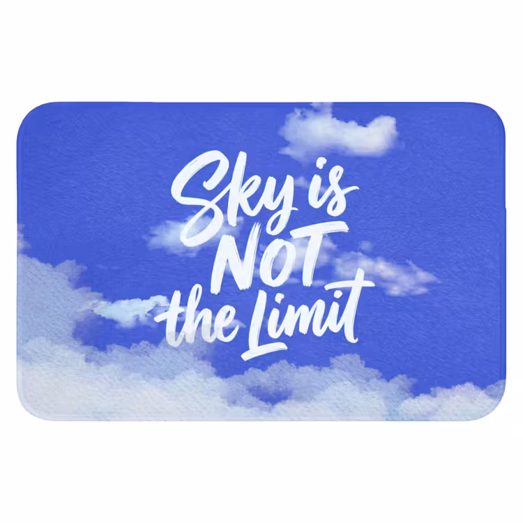 Sky is not the limit - Blauwe lucht - Wolken Badmat klein -3d