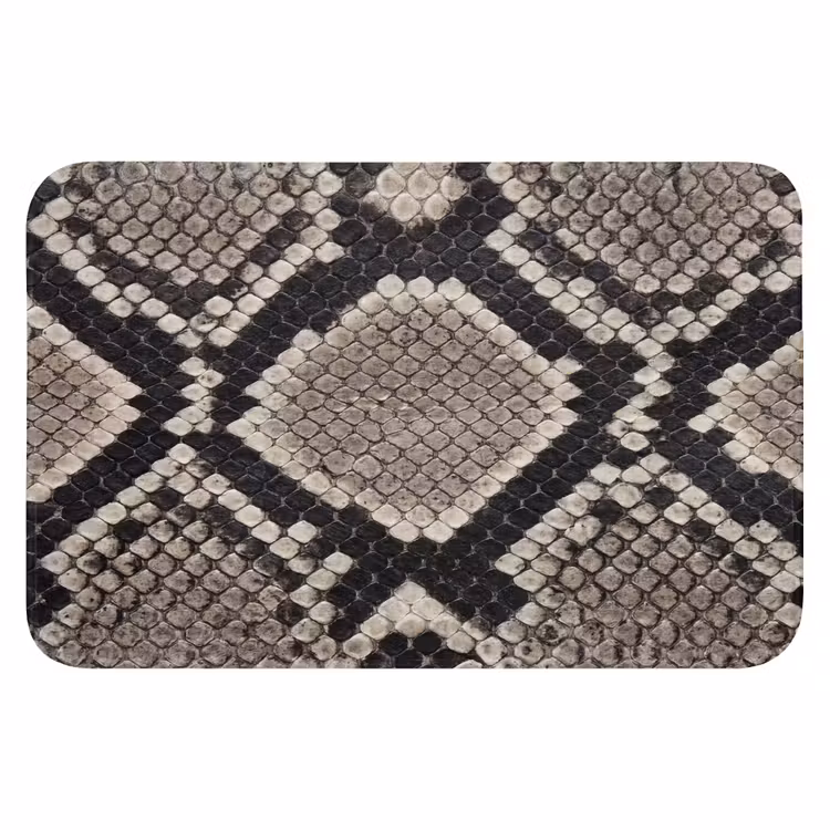 Slangenleer - Patroon - Beige Badmat klein -3d