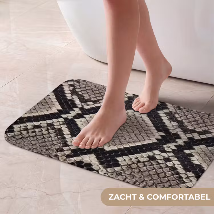 Slangenleer - Patroon - Beige Badmat klein -USP_ZachtNL