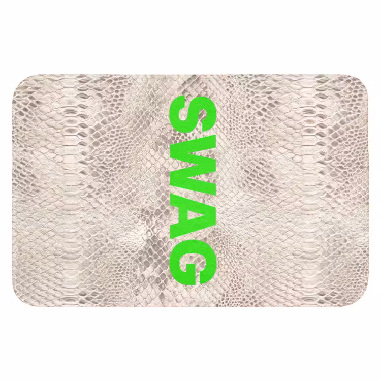 Slangenprint - SWAG - Neon - Groen Badmat klein -3d