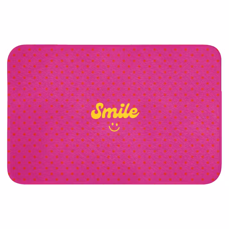 Smile - Stippen - Roze Badmat klein -3d