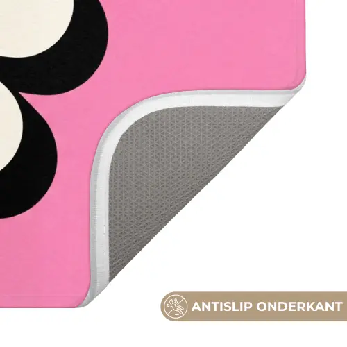 Smiley - Bloem - Roze Badmat klein -USP_AntislipNL