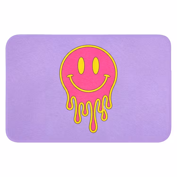 Smiley - Drip - Neon Badmat klein -3d