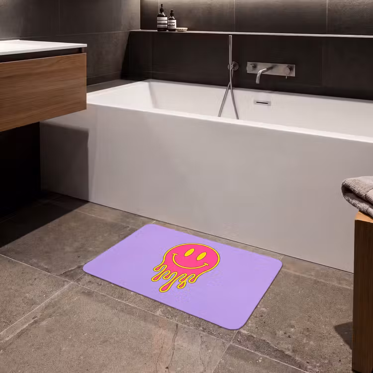 Smiley - Drip - Neon Badmat klein -sfeer3