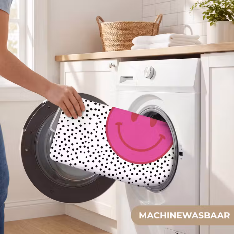 Smiley - Roze - Stippen Badmat klein -USP_WasbaarNL