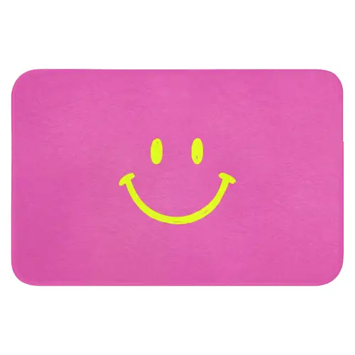 Smiley - Vrolijk - Roze Badmat klein -3d