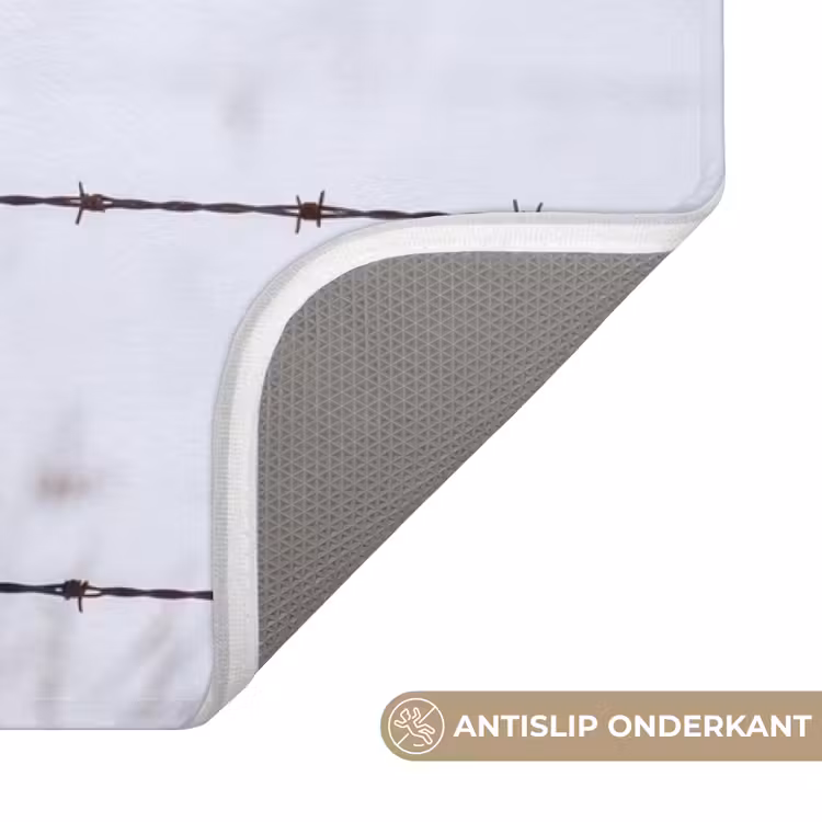 Sneeuwuil - Hek - Sneeuw - Wit Badmat middel -USP_AntislipNL
