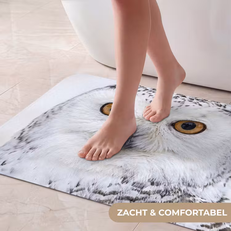 Sneeuwuil - Oog - Wildlife - Wit Badmat middel -USP_ZachtNL