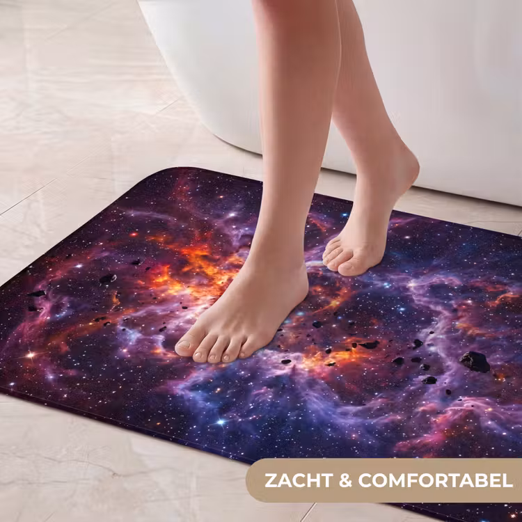 Space - Stars - Abstract - Colorful Badmat klein -USP_ZachtNL
