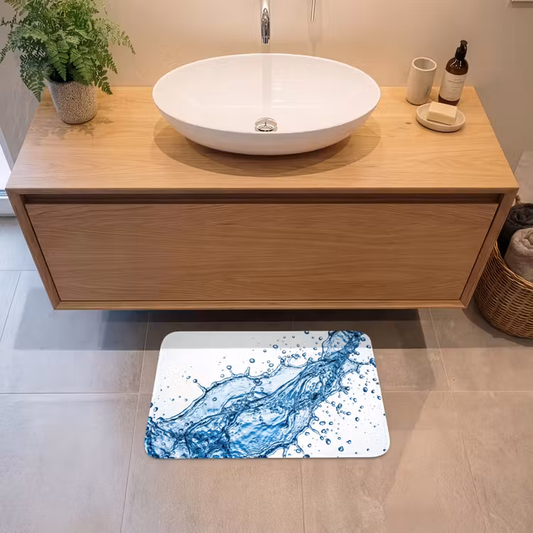 Spash - Water - Blauw Badmat klein -sfeer1
