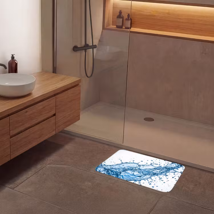 Spash - Water - Blauw Badmat klein -sfeer2