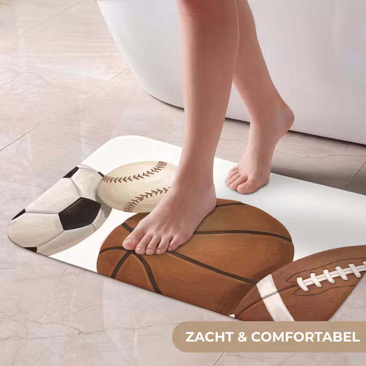 Sport - Ballen - Illustratie Badmat klein -USP_ZachtNL