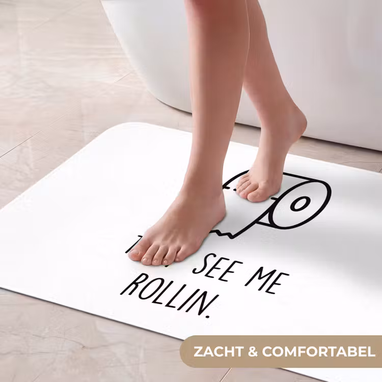 Spreuk - WC papier - They see me rollin - Wit - Quotes Badmat klein -USP_ZachtNL