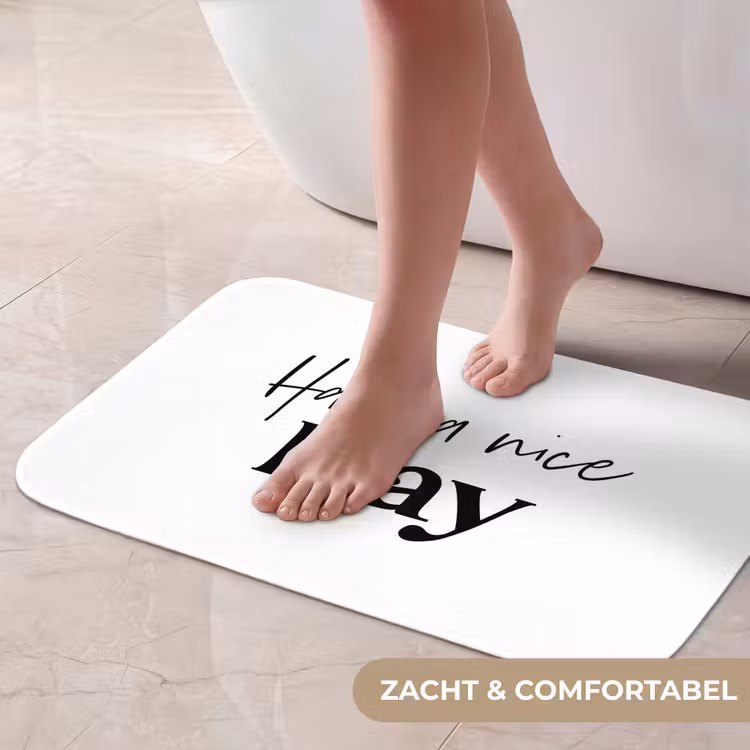 Spreuken - Have a nice day - Wit - Quote Badmat klein -USP_ZachtNL