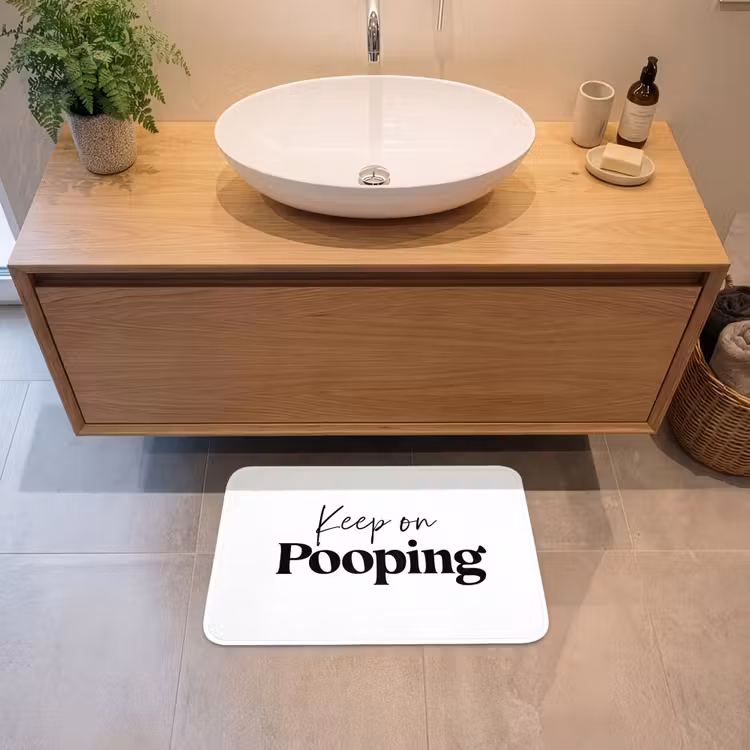 Spreuken - Keep on pooping - Wit - Quotes Badmat klein -sfeer1