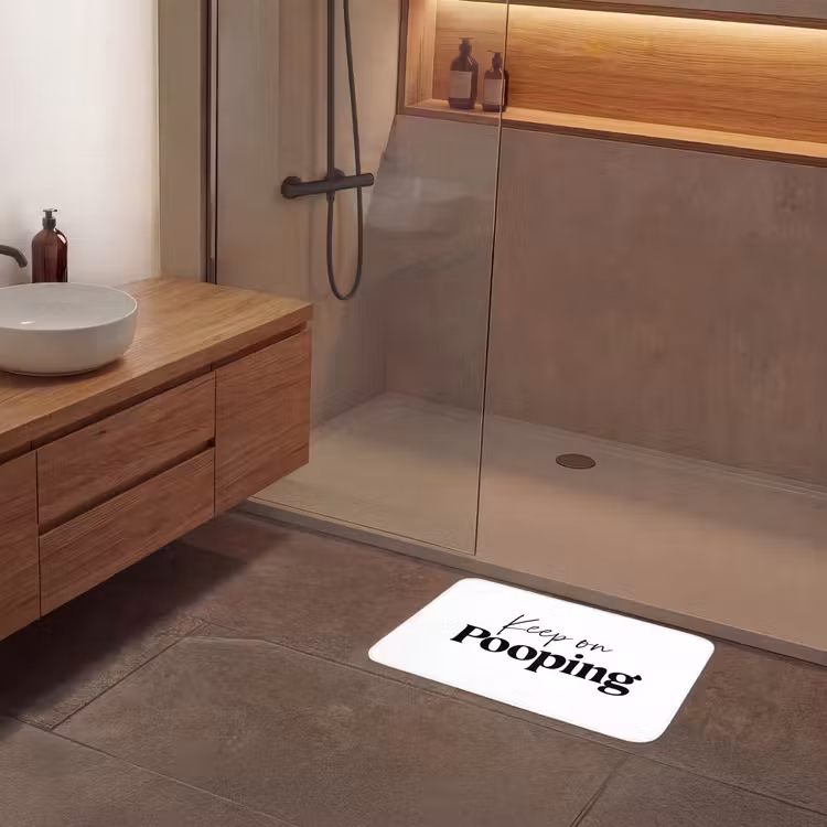 Spreuken - Keep on pooping - Wit - Quotes Badmat klein -sfeer2
