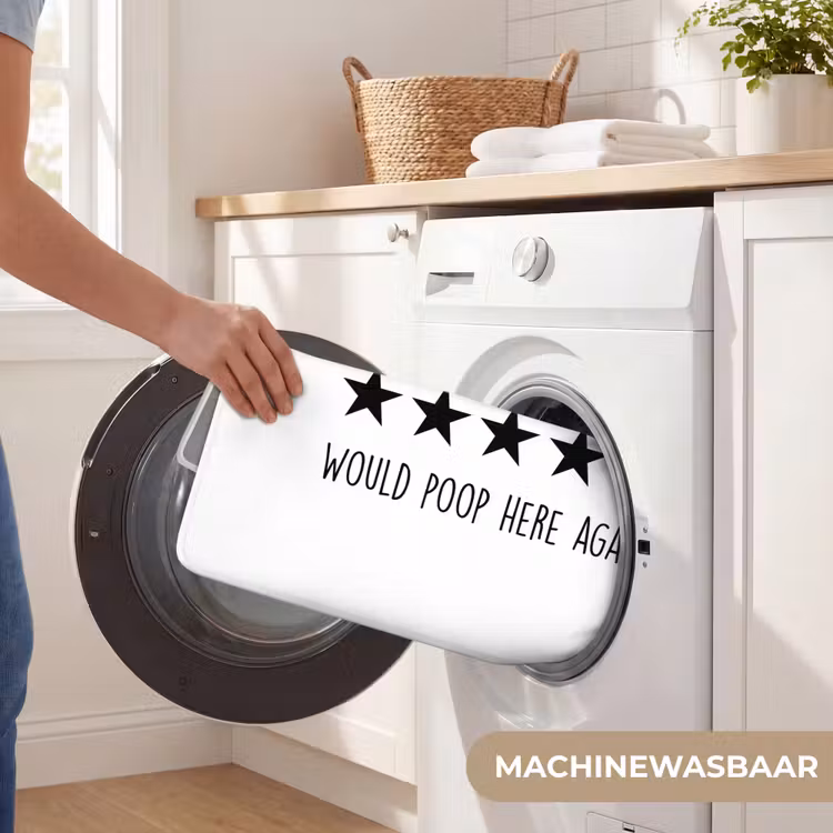 Spreuken - Would poop here again - Zwart - Quote Badmat klein -USP_WasbaarNL