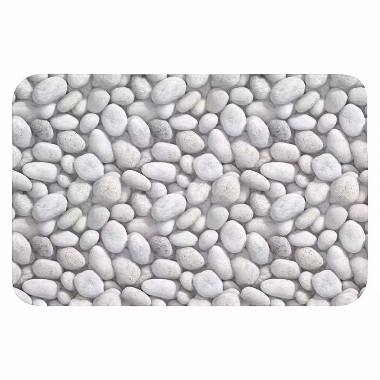 Steentjes - Grijs - Ovaal Badmat klein 997 -3d
