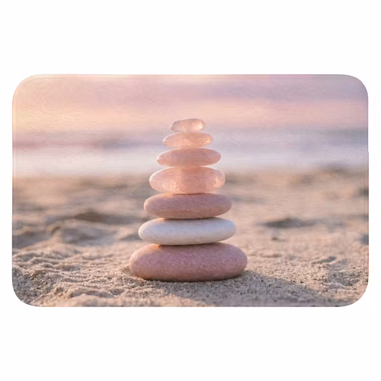 Stenen - Zand - Roze Badmat klein -3d