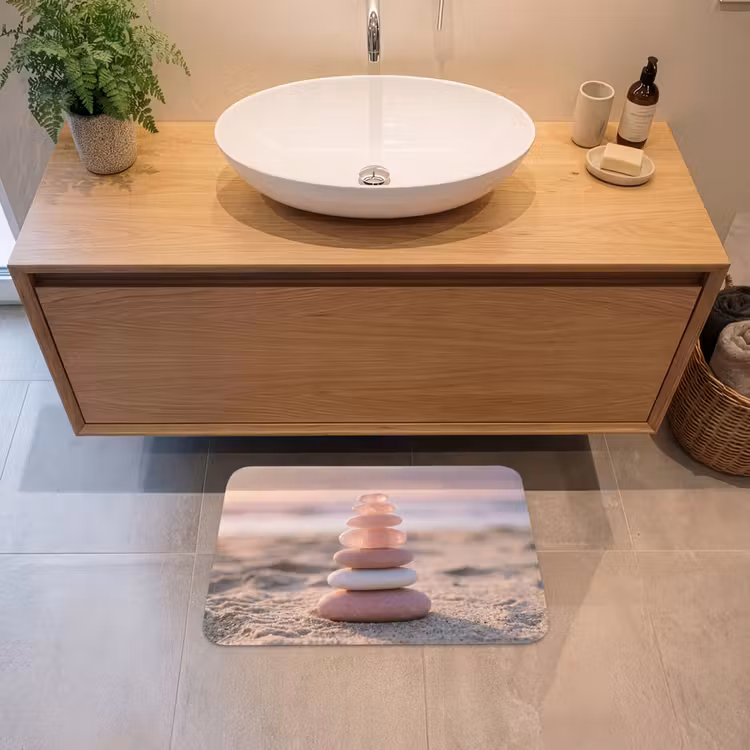 Stenen - Zand - Roze Badmat klein -sfeer1