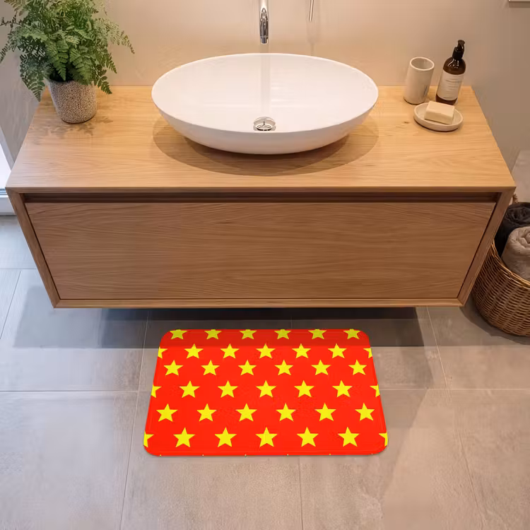 Ster - Patroon - Geel Badmat klein 997 -sfeer1