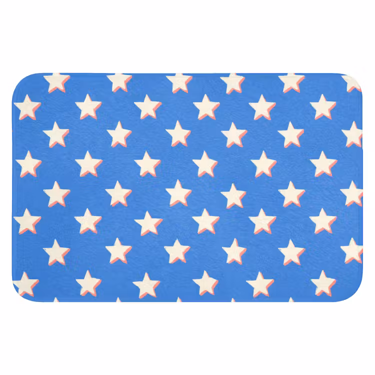Sterren - Patroon - Blauw Badmat klein 997 -3d