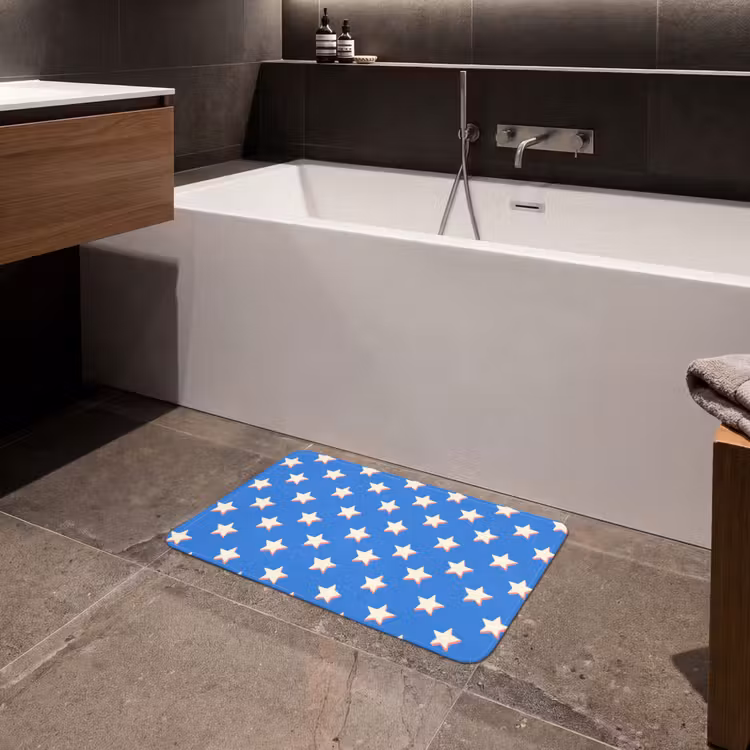 Sterren - Patroon - Blauw Badmat klein 997 -sfeer3