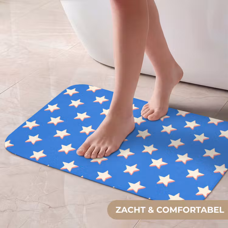 Sterren - Patroon - Blauw Badmat klein 997 -USP_ZachtNL