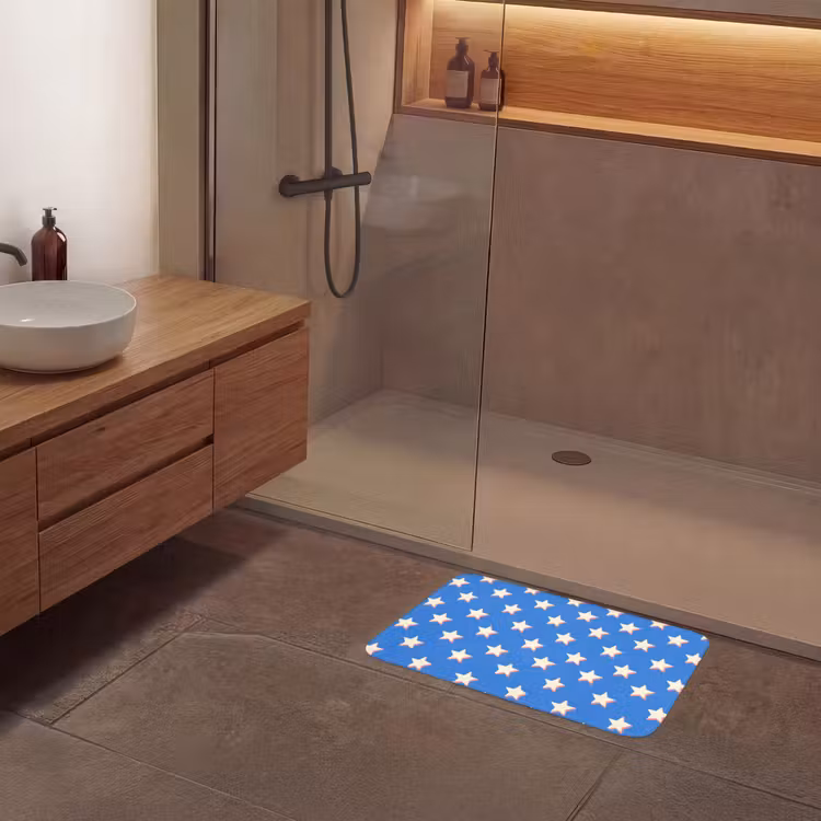 Sterren - Patroon - Blauw Badmat klein 997 -sfeer2
