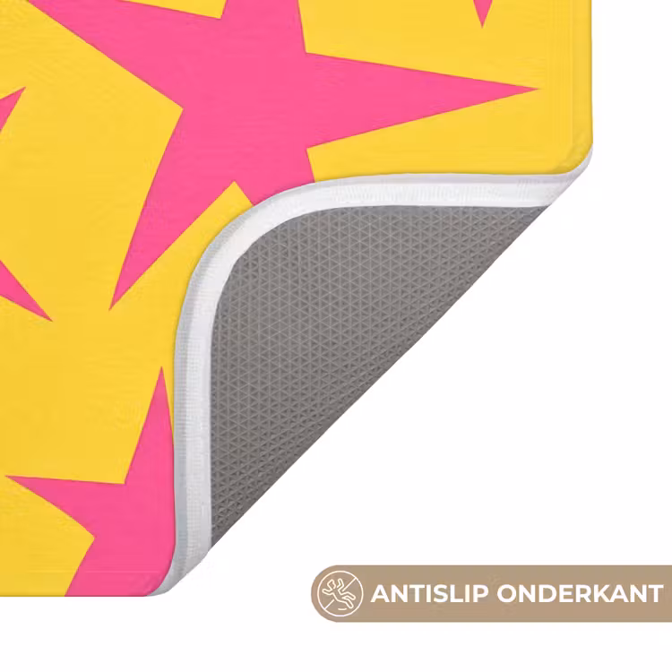 Sterren - Patroon - Roze - Geel Badmat klein 997 -USP_AntislipNL