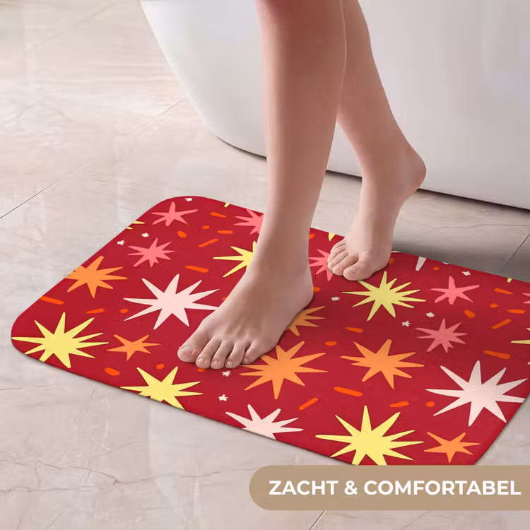 Sterren - Speels - Rood Badmat klein 997 -USP_ZachtNL