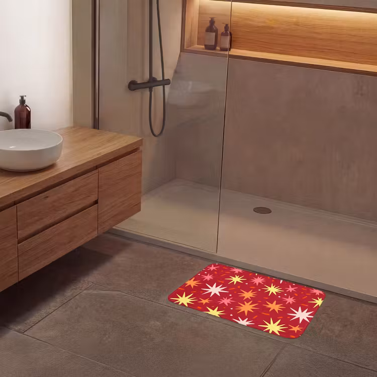 Sterren - Speels - Rood Badmat klein 997 -sfeer2