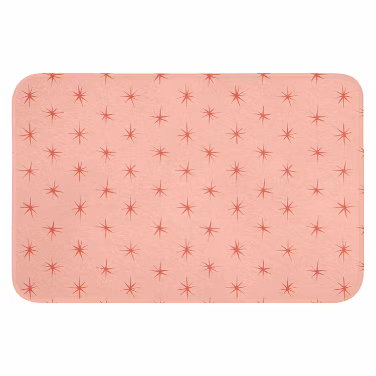 Sterretjes - Patroon - Oranje Badmat klein 997 -3d