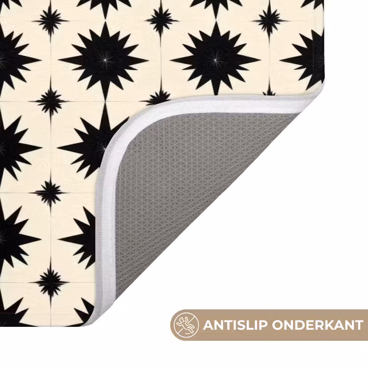 Stervormen - Geometrisch - Zwart Badmat klein 997 -USP_AntislipNL