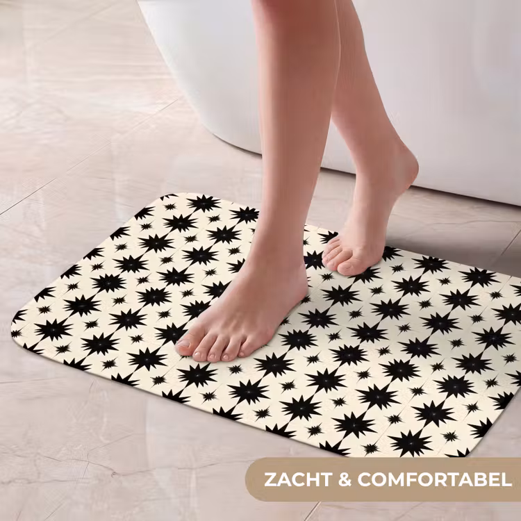 Stervormen - Geometrisch - Zwart Badmat klein 997 -USP_ZachtNL